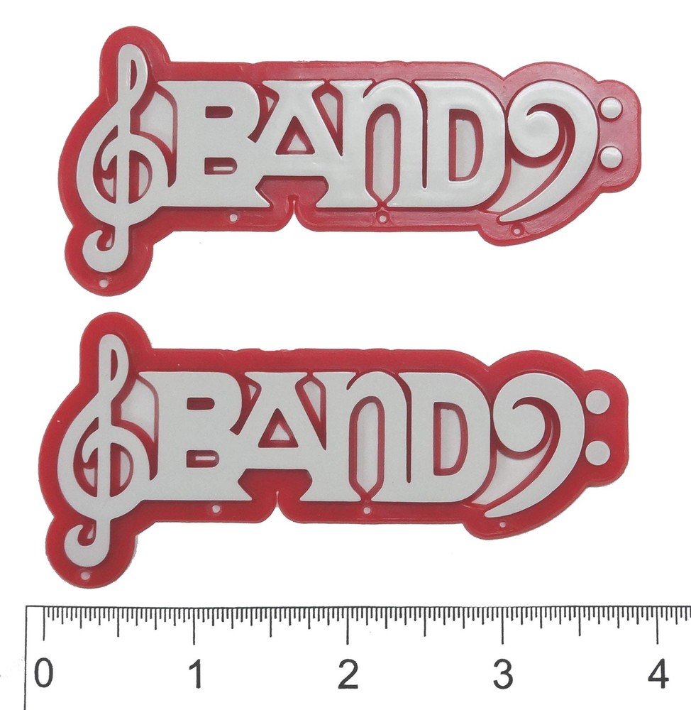 Band Charm 3.5 X 1.5 2 PC. PKG. RED/White