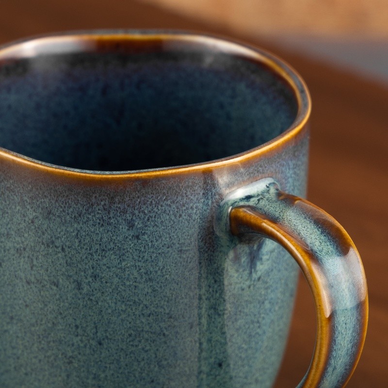 Rustic Ceramic Coffee Mug 14oz Handmade Dishwasher Microwave Safe Cozy Kitchen