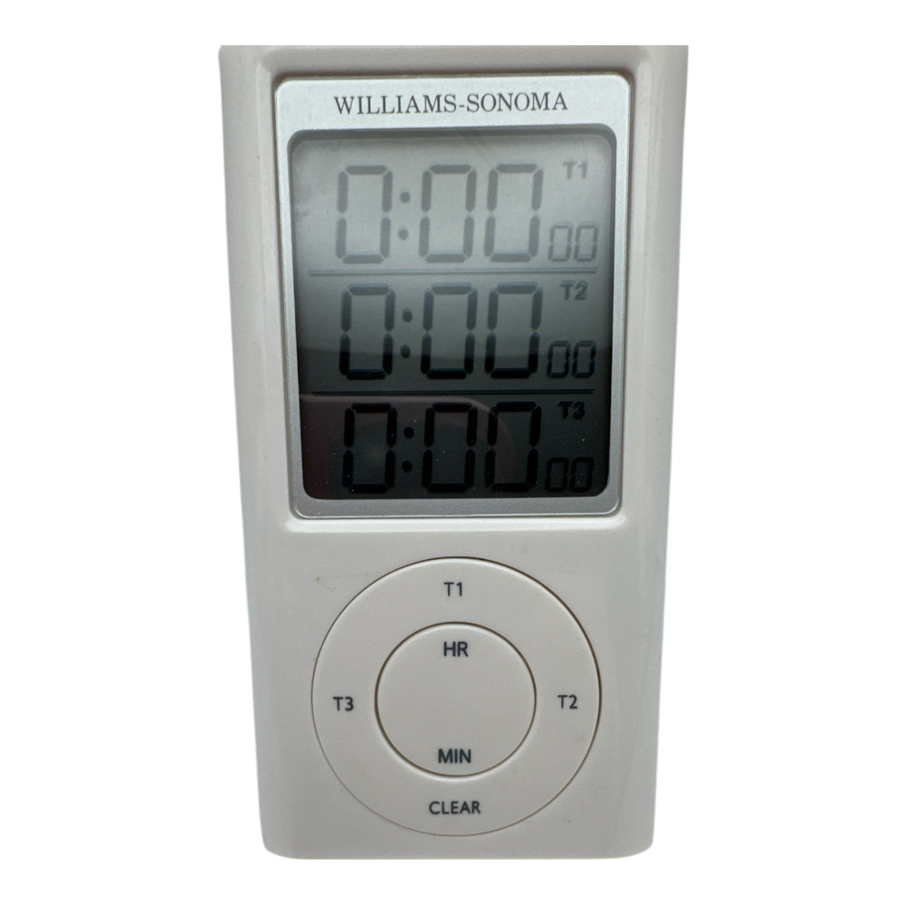 Williams Sonoma Digital Triple Timer Three Cooking Times Kitchen White EUC