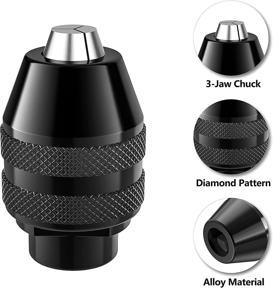 2-Pack Keyless Chuck, 1/32" to 1/8" Replacement 4486 Drill Keyless Bit Chuck ...
