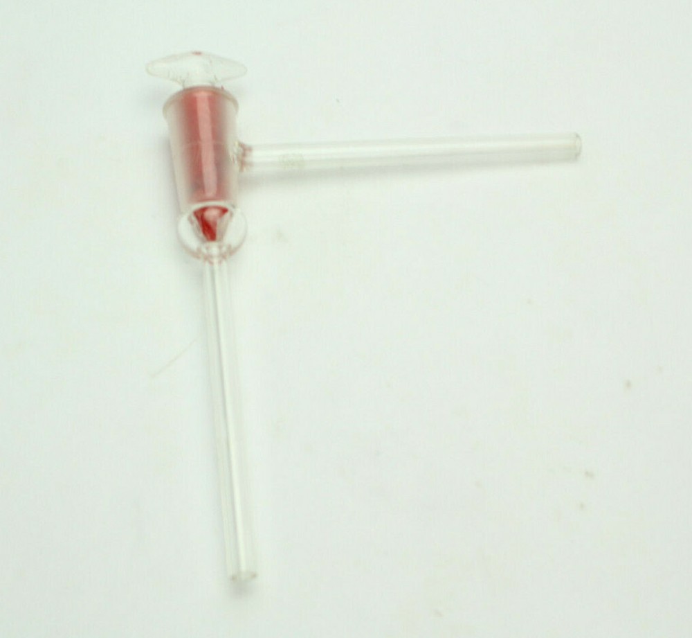 Pyrex 3MM Right Angle Glass Stopcock New