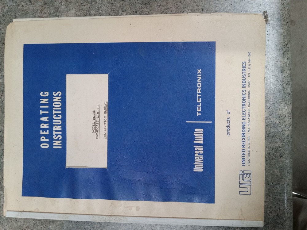 UREI Universal Audio BL-40 Modulimiter- Vintage Audio