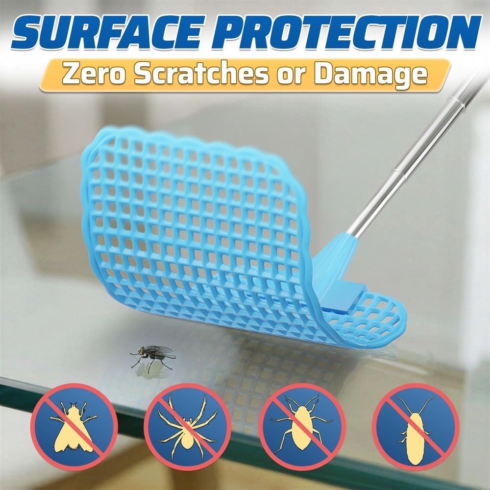 3-Pack Telescopic Fly Swatter Set – Durable and Lightweight Multicolor