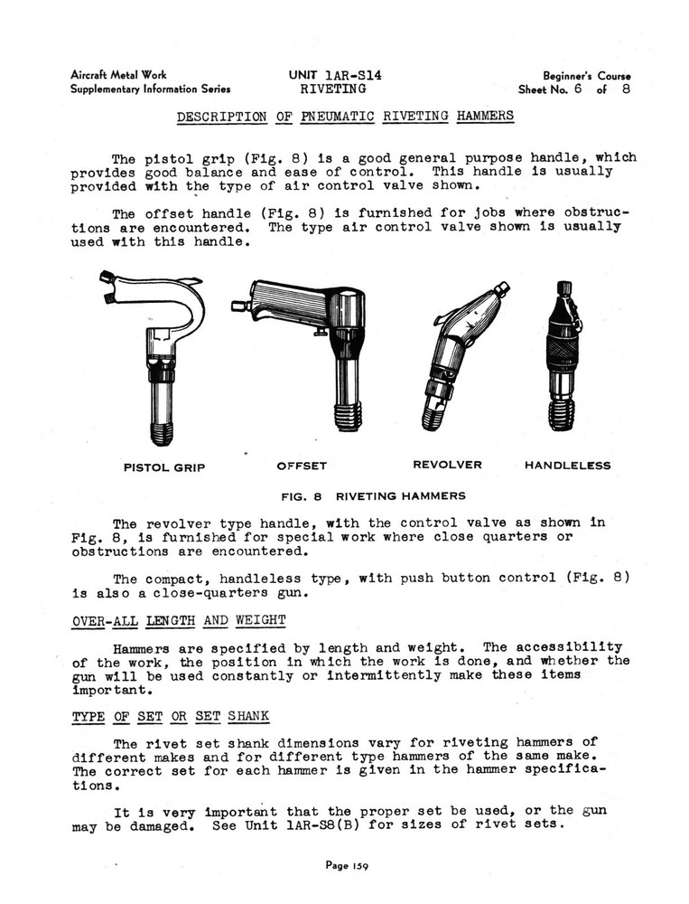 Suggested Unit Course In Riveting #1276