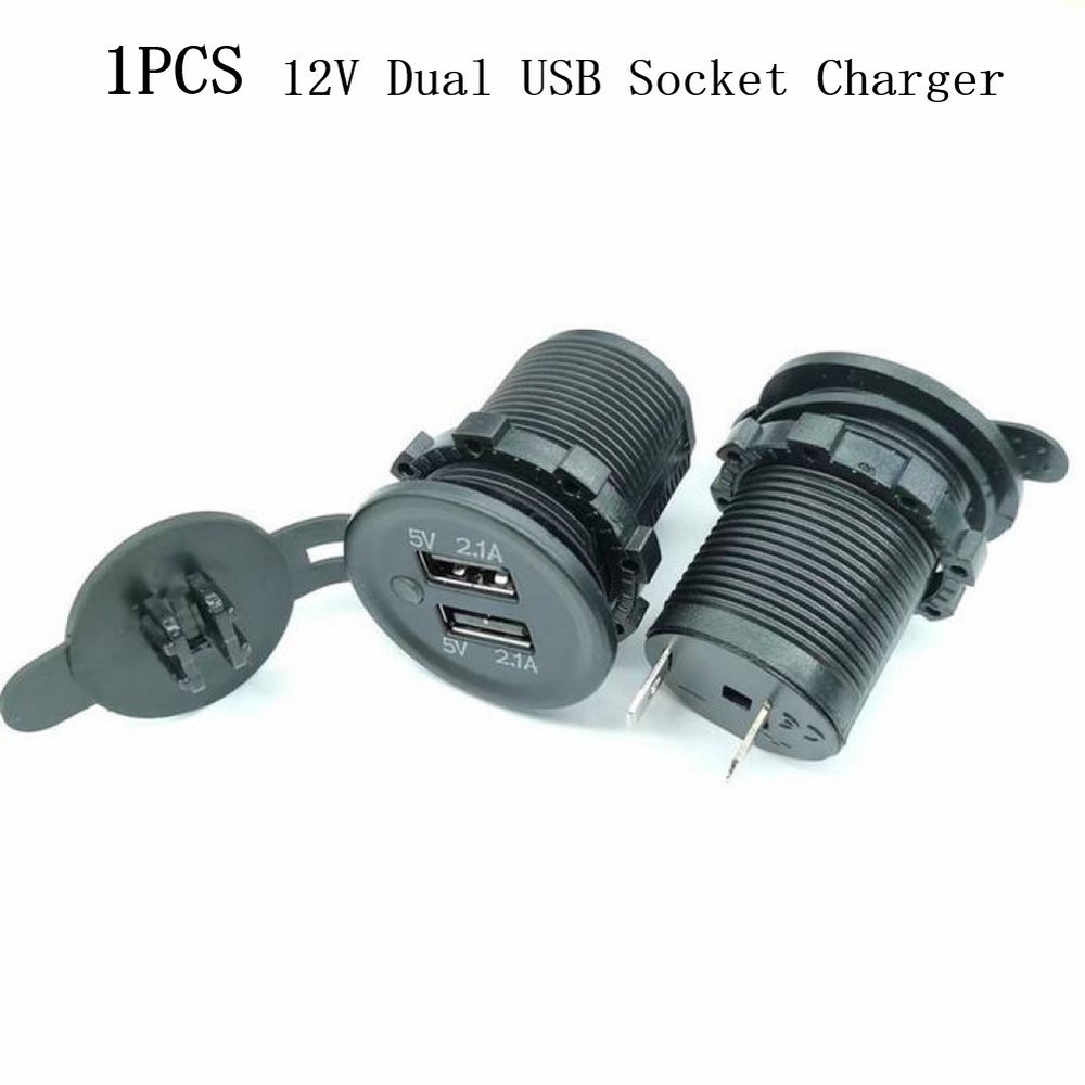 USB Socket Dual USB Chargers For 12-24V Voltage Vehicles USB Data Cable