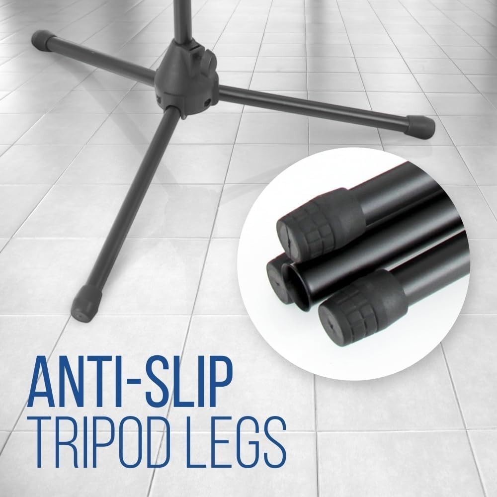 Pyle Foldable Tripod Microphone Stand-Universal Mic Mount and Height Adjustable