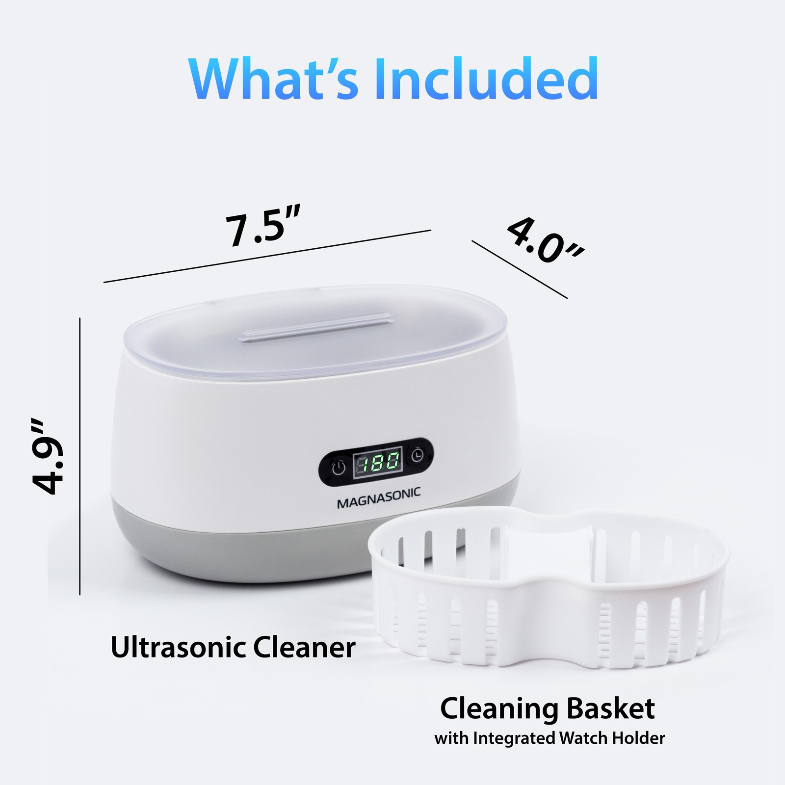 Magnasonic Ultrasonic Jewelry Cleaner Machine for Rings, Necklaces, Dentures
