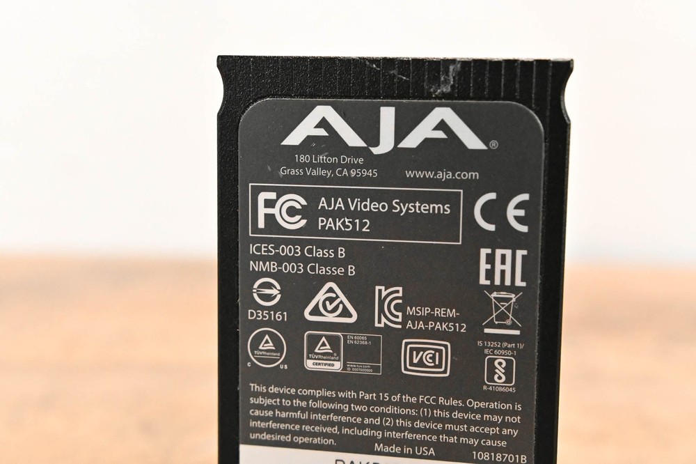 AJA PAK512 SSD Module for Ki Pro Systems CG01WET