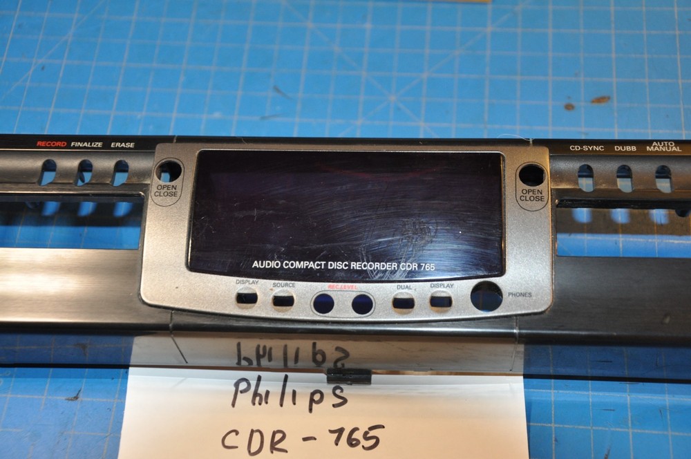 Philips CDR-765 CD Recorder Replacement Parts Front Face Panel Plate