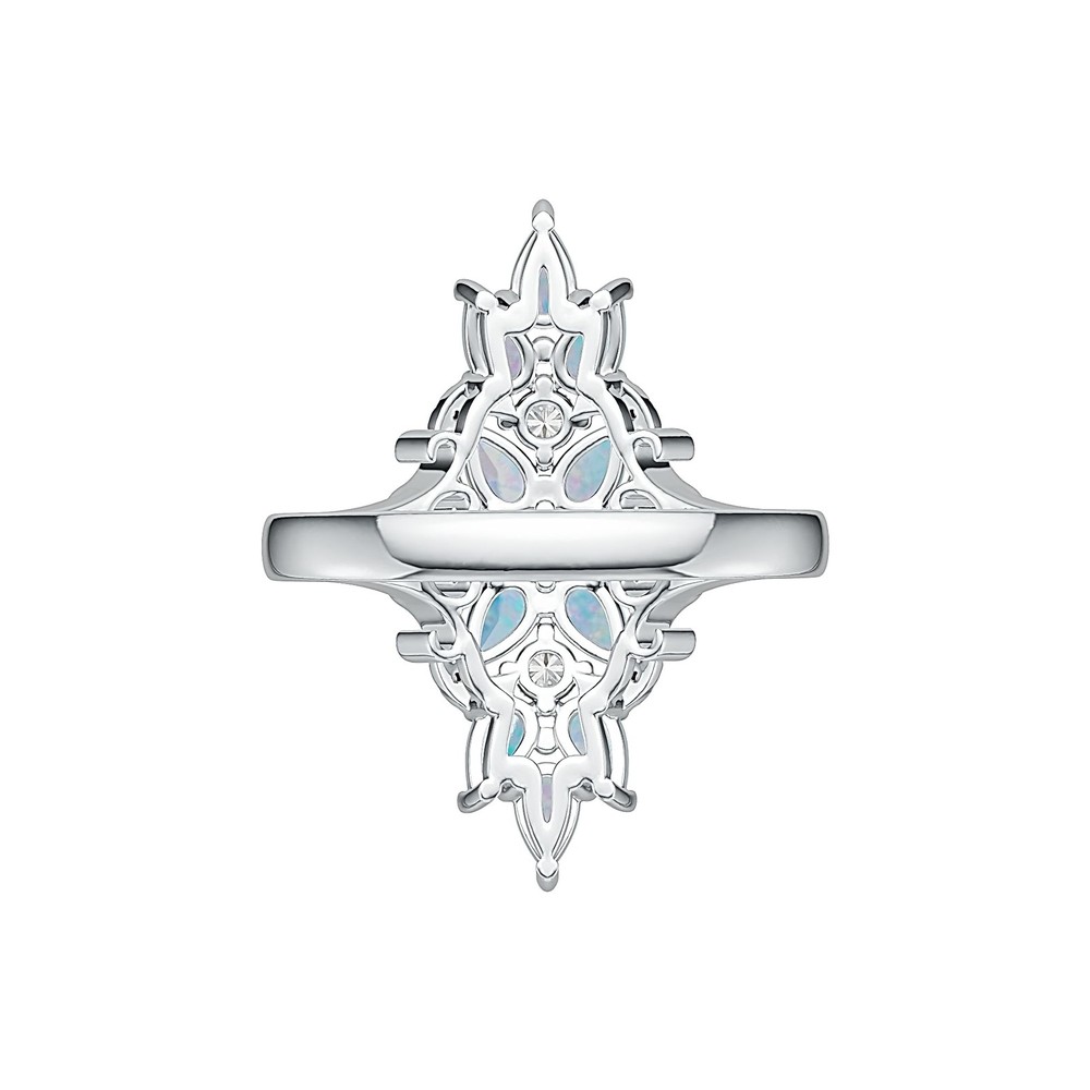 Sterling Silver Semi Mount Ring Setting Pear PE 5X3mm Cabochon