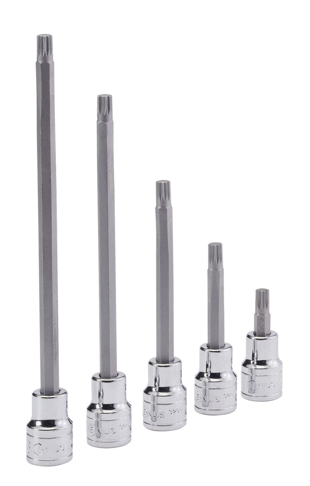 Genius Tools 3/8" Dr. M12 Triple Square Bit Socket, 50mmL - 342+8112