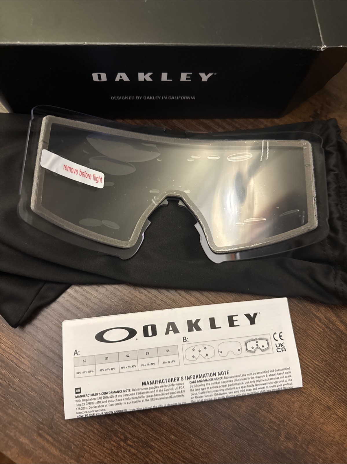 Oakley Line Miner XL Replacement Lens Clear Low Light Night Ride Storm Chaser