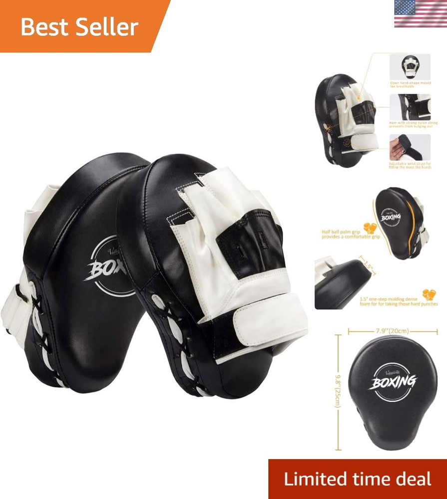 Versatile Curved Punching Mitts - Lightweight Focus Pads for Kickboxing & Karate