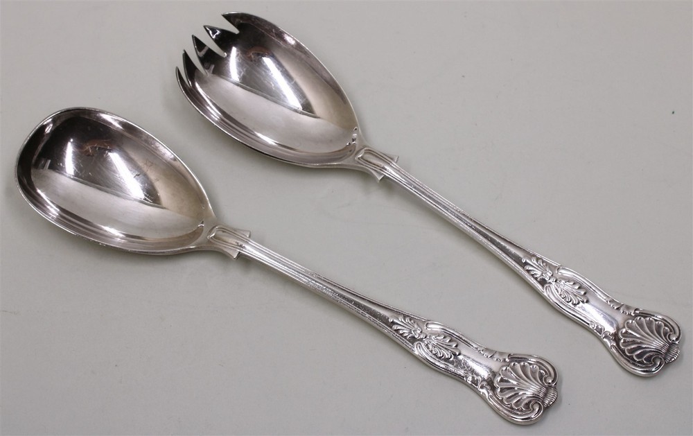 Vintage LEWIS ROSE & CO SHEFFIELD ENGLAND Salad Server Set Spoon & Fork