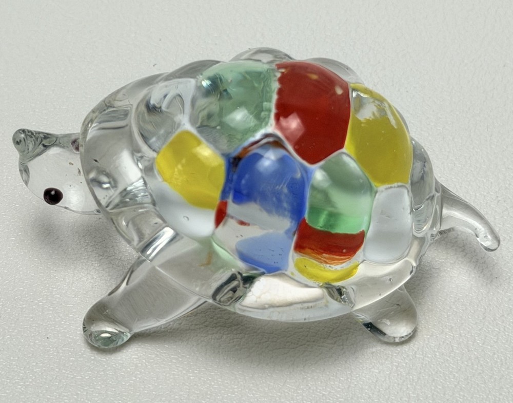 Miniature Art Glass Turtle Figurine