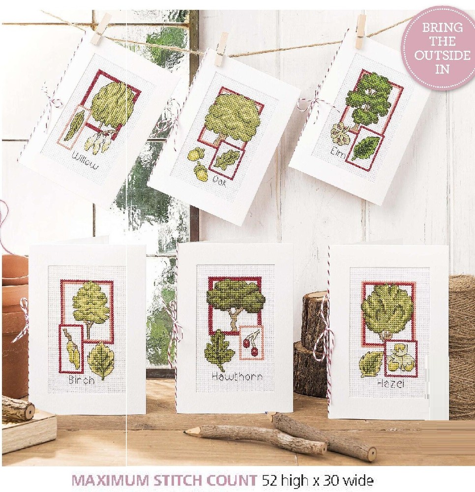 TREE CARDS   CROSS STITCH  PATTERN ONLY   EQ - RWE