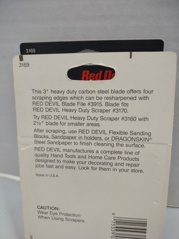 Red Devil 3” All Purpose Scraper Blade 3169 4 sided Fits Scraper 3170 2 Pack