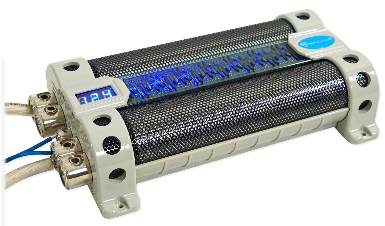 Rockville RFC50F v2 50 Farad Car Audio Capacitor w/ Blue Voltage Display