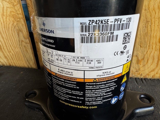 Copeland Compressor 3.5 to 4 tons ZP42K5E-PFV 208-230/1/60 R410
