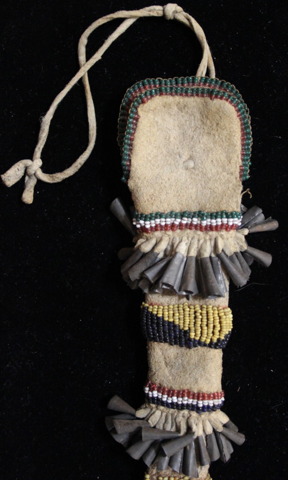 Vintage Beaded Apache Awl Case with Cones