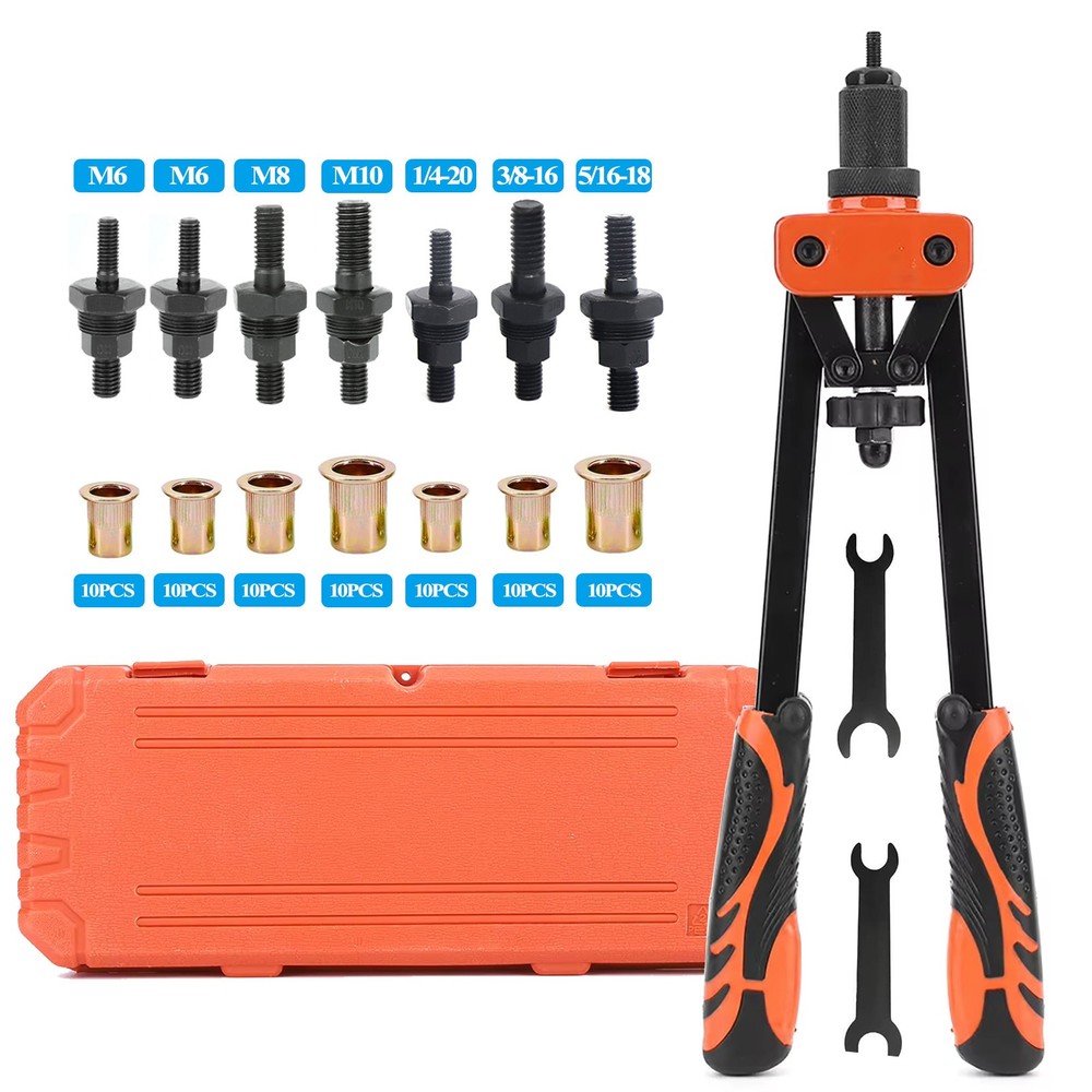 Rivet Nut Gun Kit Rivnut Setting Tools Nut Setter Tool Hand Blind Riveter 14"
