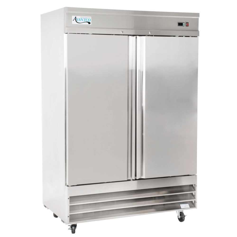 54" Stainless Steel Two Section Solid Door Reach-In Freezer