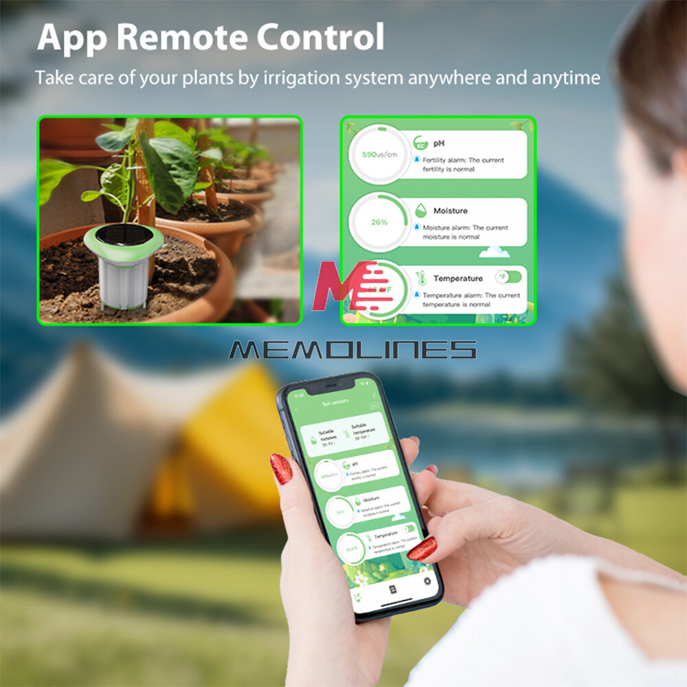 Tuya Smart WIFI Solar Soil Meter Sensor Waterproof Temp & Moisture &EC Detection