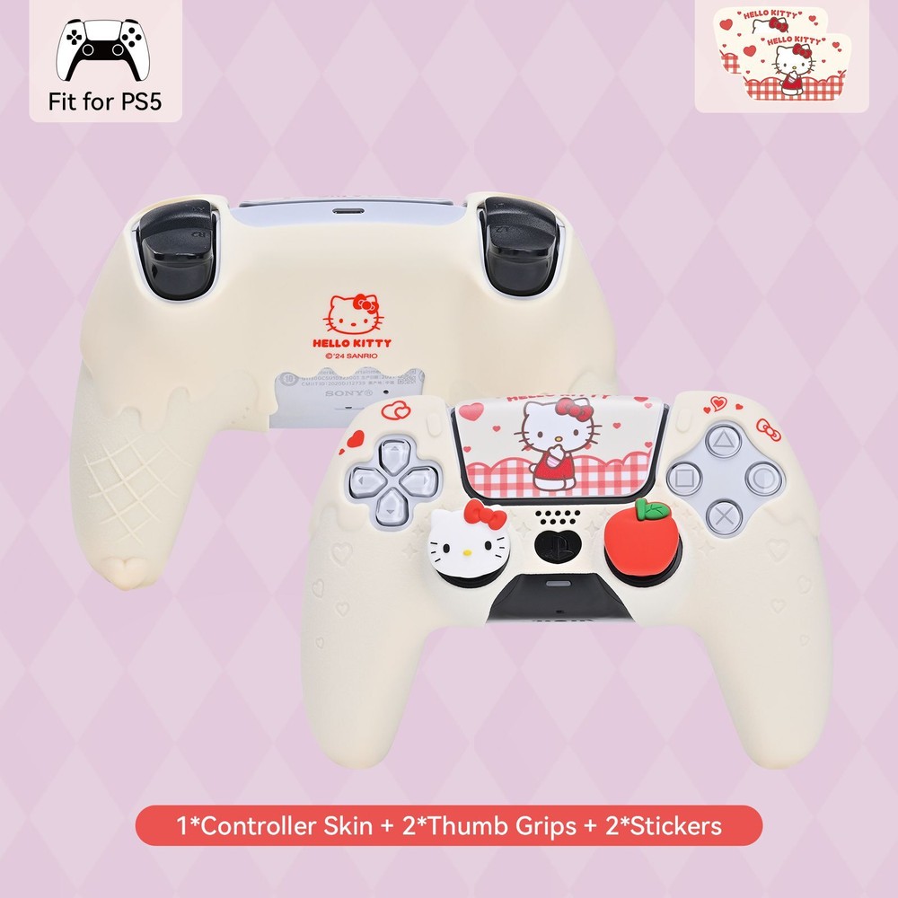 GeekShare X Sanrio Cover for PS5/Switch PRO Controller Skin Grip Sets HelloKitty
