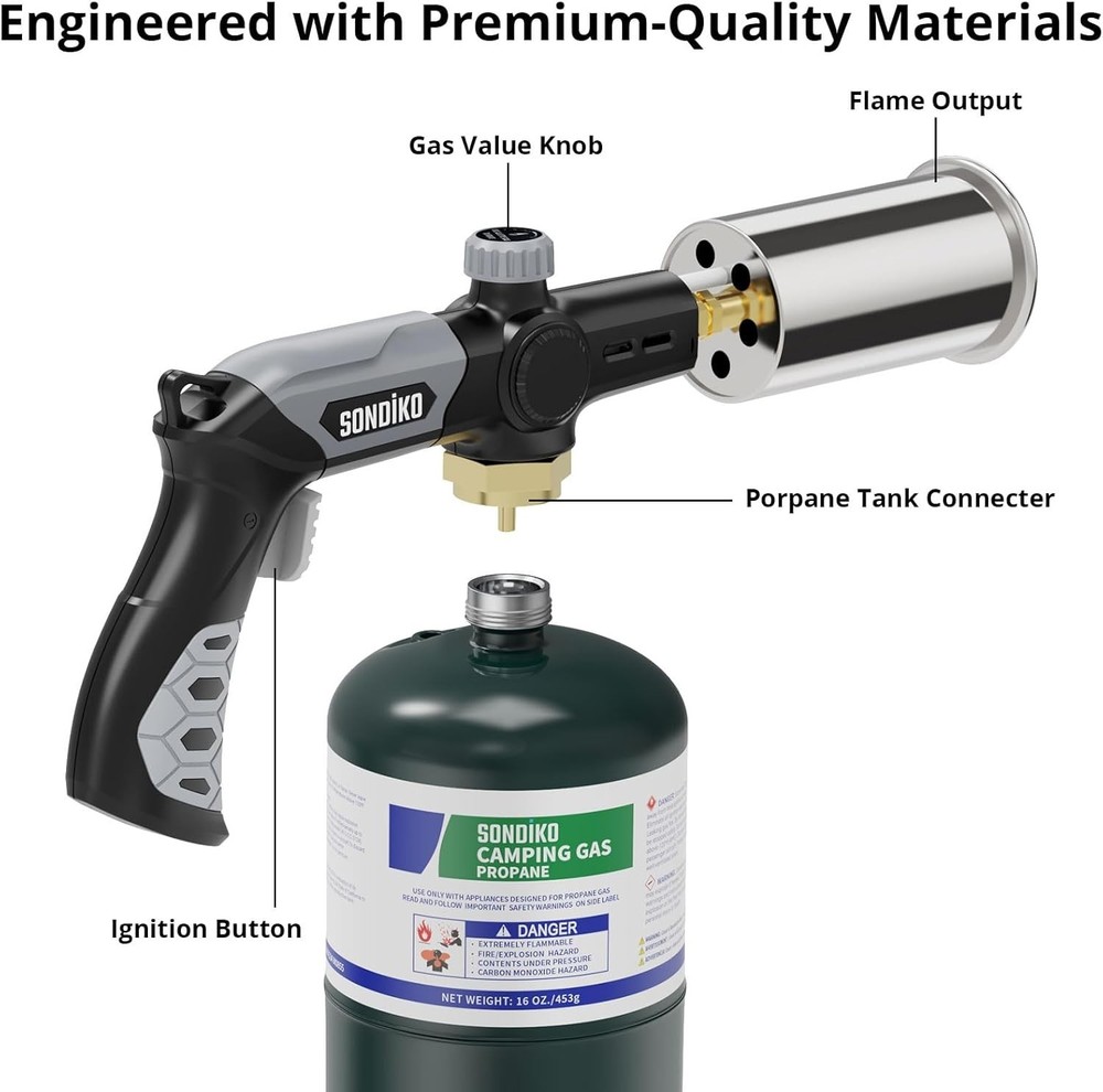 Powerful Propane Torch for Grilling & Cooking