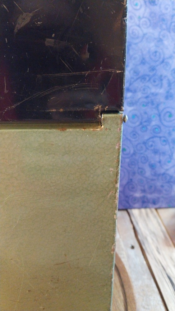 Old Metal Locking Box LOCK BOX SAFE PAPER FILE STORAGE