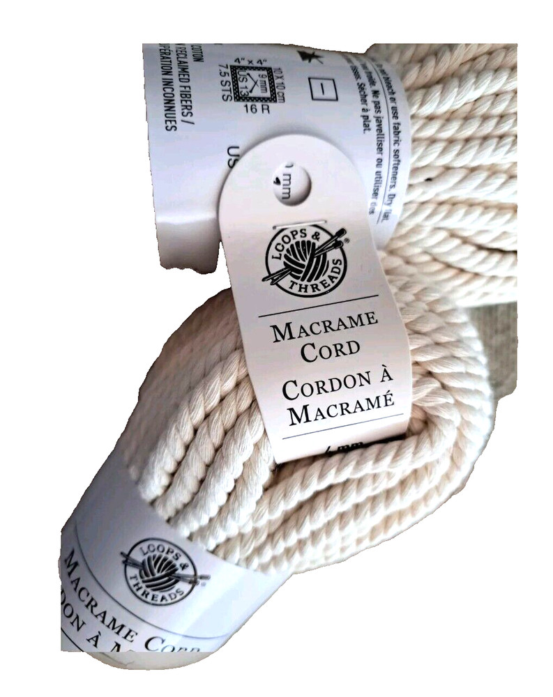 Loops & Thread Macrame Cord 4 mm 25 Yds Natural Bulky