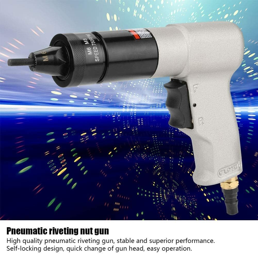 1/4 Pneumatic Riveting Gun Pull M6 M8 M10 Nut Automatic Air Rivet Nut Tool