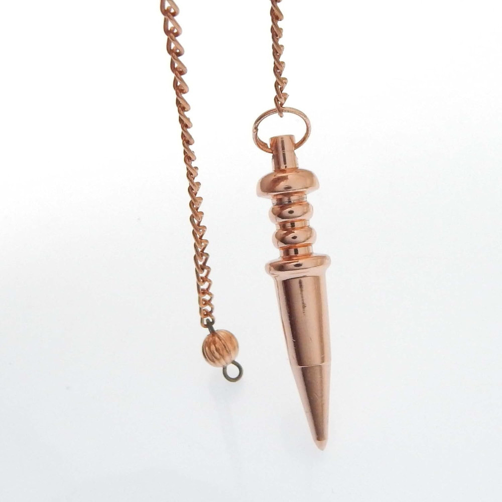 Copper Metal Light Weight Solid Cone Point Pendulum Healing Dowsing Reiki Pendul