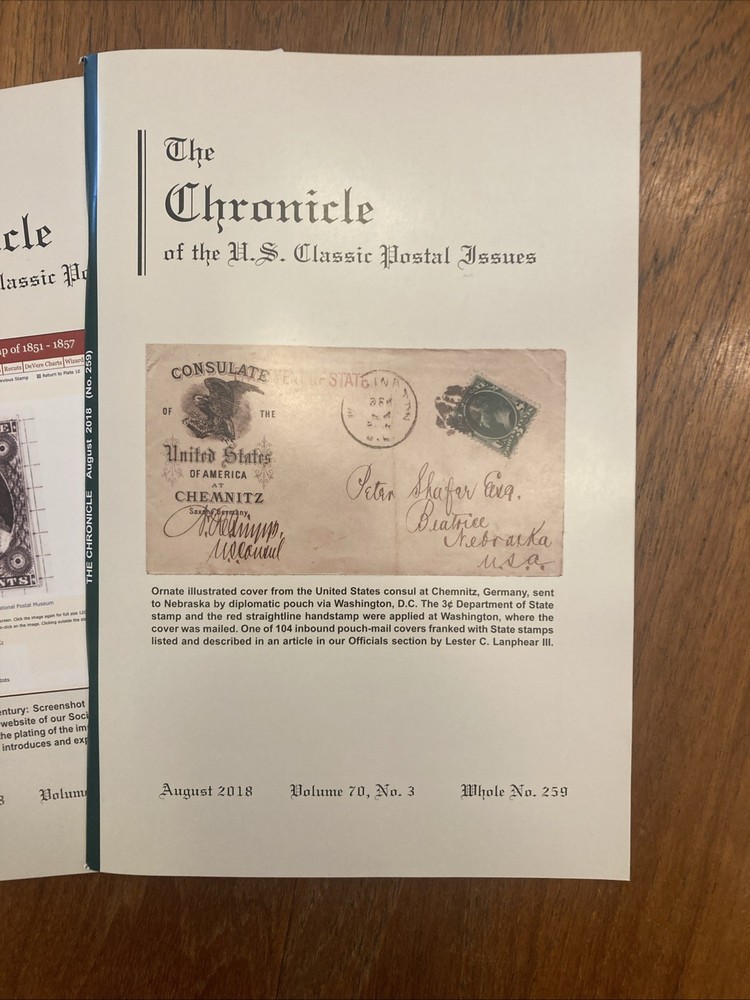 The Chronicle of US Classic Postal Issues 2018 Full year
