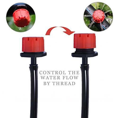 100 Pack 1/4 Inch Adjustable Micro Irrigation Drip Emitter Irrigation System