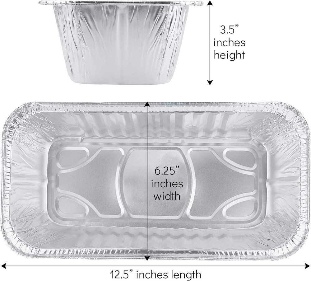 Rectangular 5 Lb 25 Pack Aluminum Loaf Pans - Perfect for Cooking & Baking