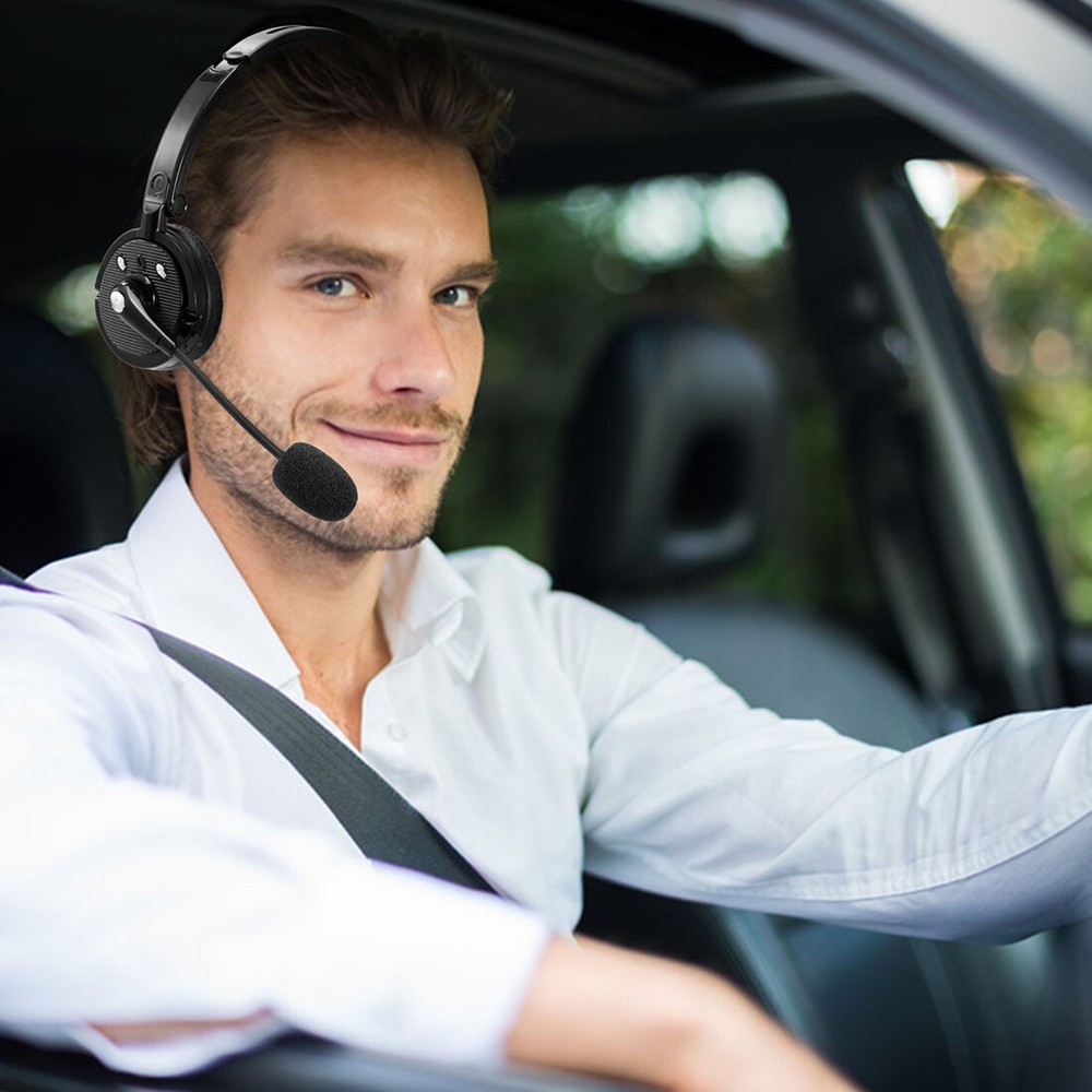 Bluetooth Headset with Microphone Wireless Headphones for iPhone Trucker Driver