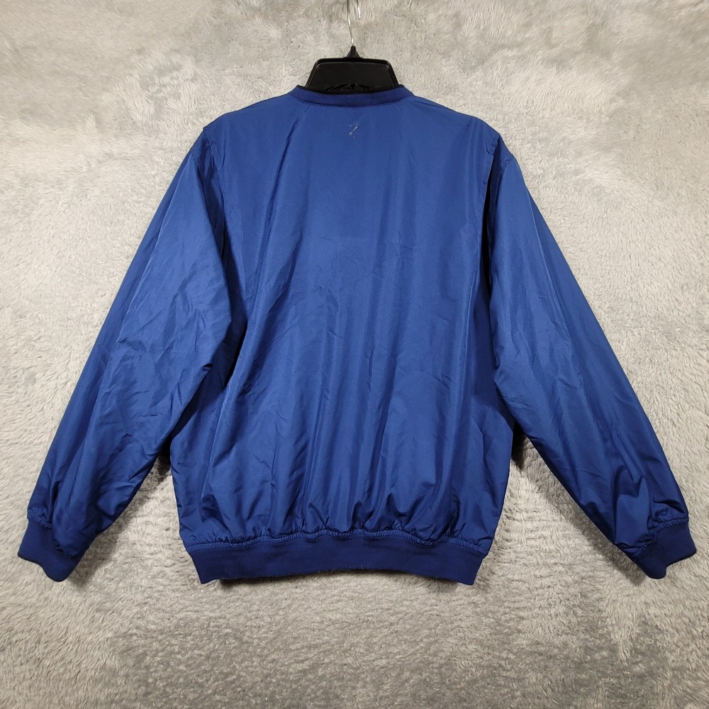 IZOD Golf Windbreaker Jacket Mens Medium Blue Pockets Pullover
