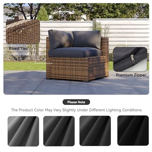 11pcs Patio Cushion Covers Replacement, Waterproof Outdoor 11 Pcs Grey