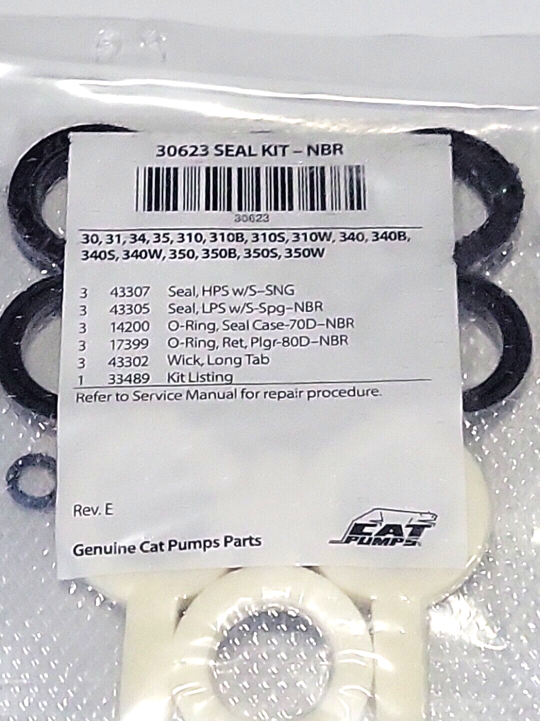30623 CAT PUMP Seal Kit 310, 340 & 350 PUMPS **Priority Shipping