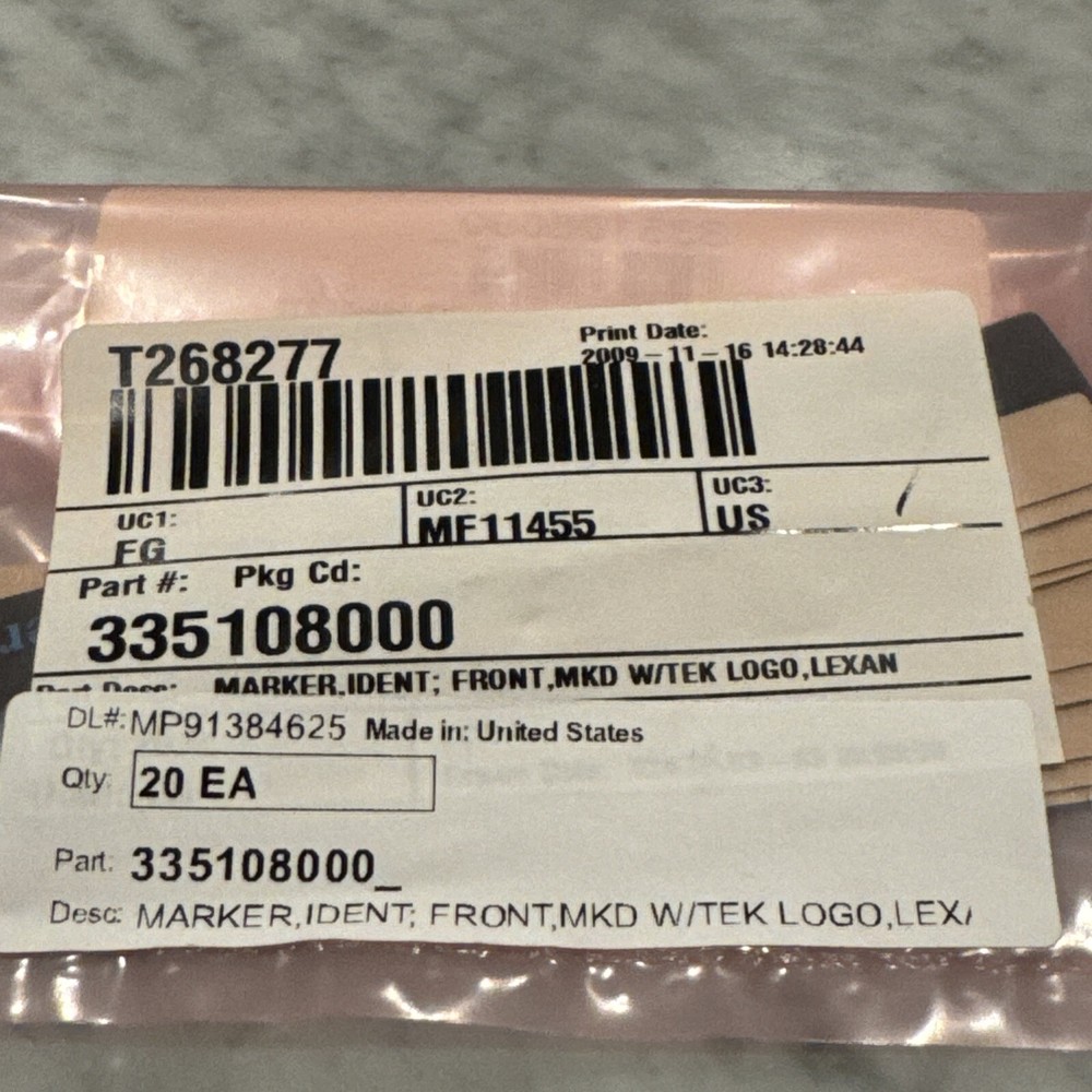 (1) Tektronix Y400 NetTek Analyzer Label