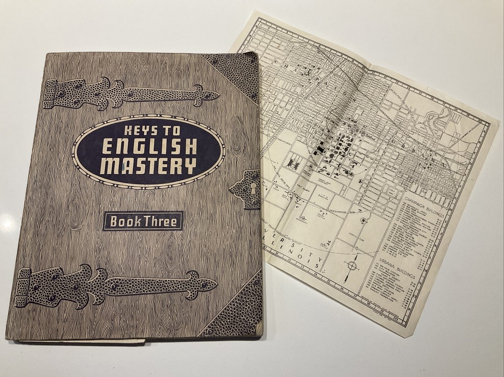 1939 English Mastery Paperback  WWII From USAAF Pilot item Urbana Champaign Map
