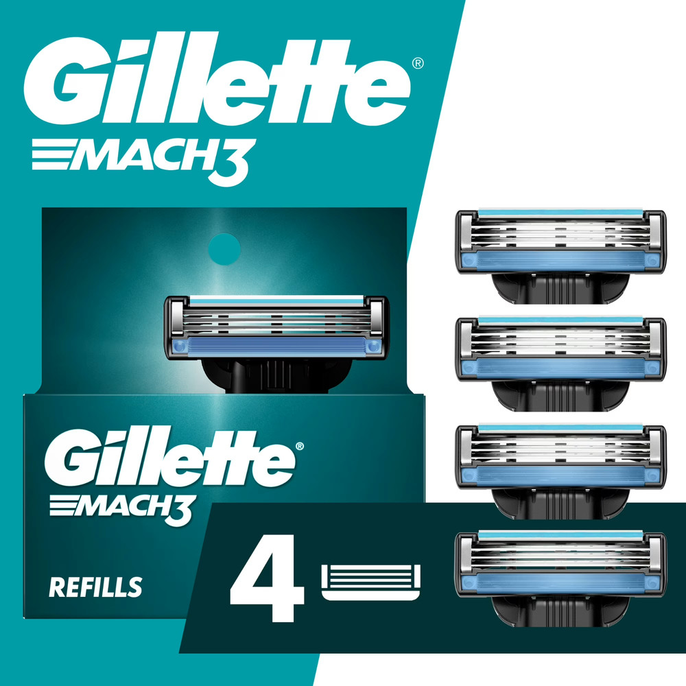 Gillette Mark3 Men's Razor blade Refillables 4 Ct