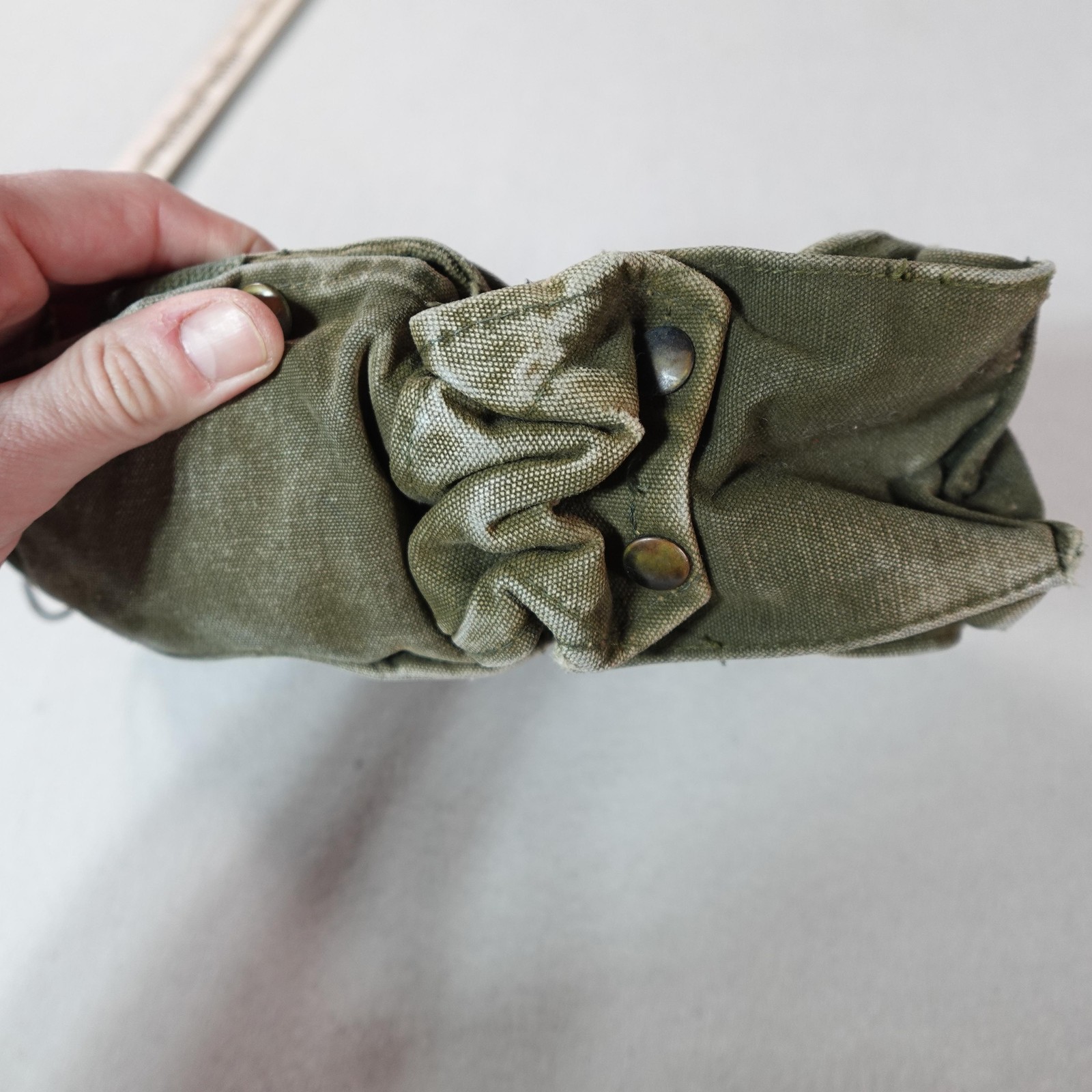 Vintage Military M-17 Field Bag Pouch Canvas OD Green Small Carry Case Gear