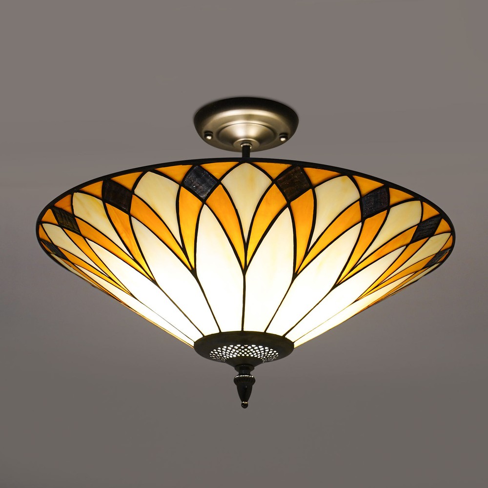 Ceiling Light, Stained Glass Ceiling Light Fixture, Flush Mount Ceiling Light US