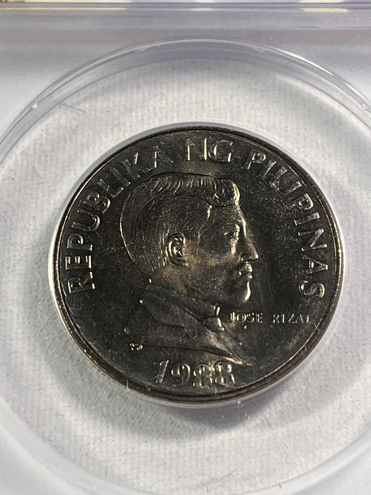 1988 Philippines 1 Piso Graded MS 67 by ANACS