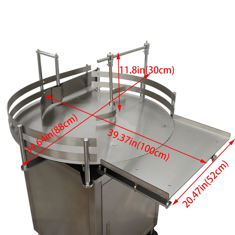 31.5" Automatic Bottle Accumulation Table Bottle Unscrambler Rotary Transfer110V