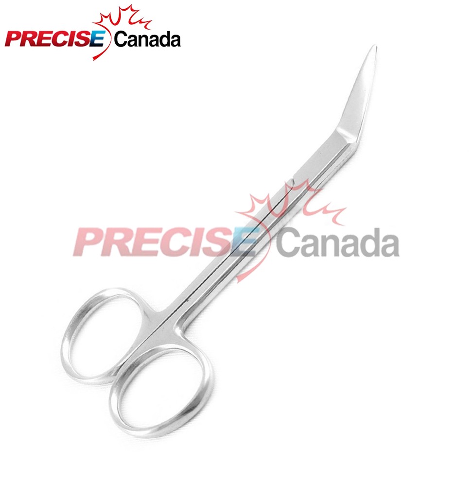 Super Cut Iris Scissors 4.5" Angled Serrated Blade, Dermal Surgical Instruments