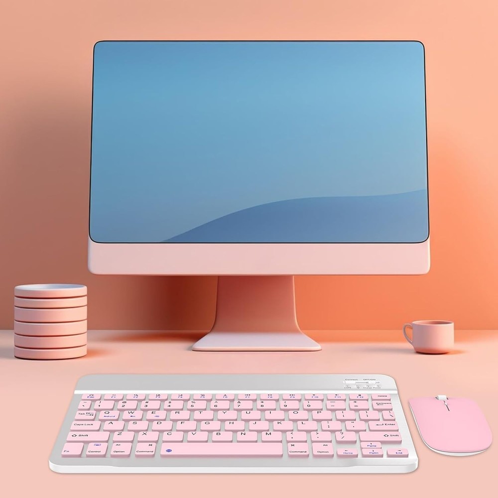 Rechargeable Bluetooth Keyboard and Mouse Combo Universal Ultra Slim Wireless