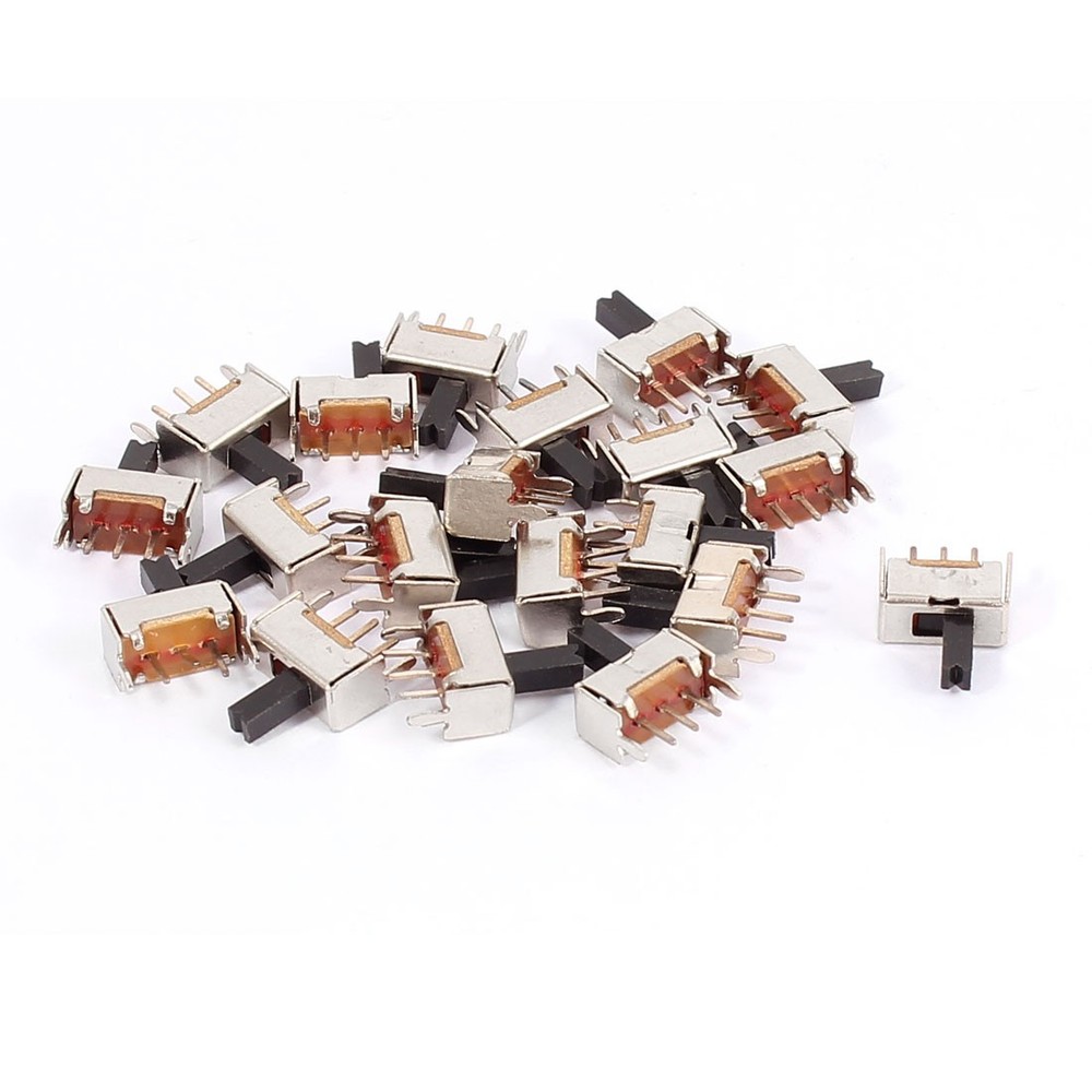20 Pcs 3 Terminals PCB Mount 2 Position SPDT Horizontal Mini Slide Switch
